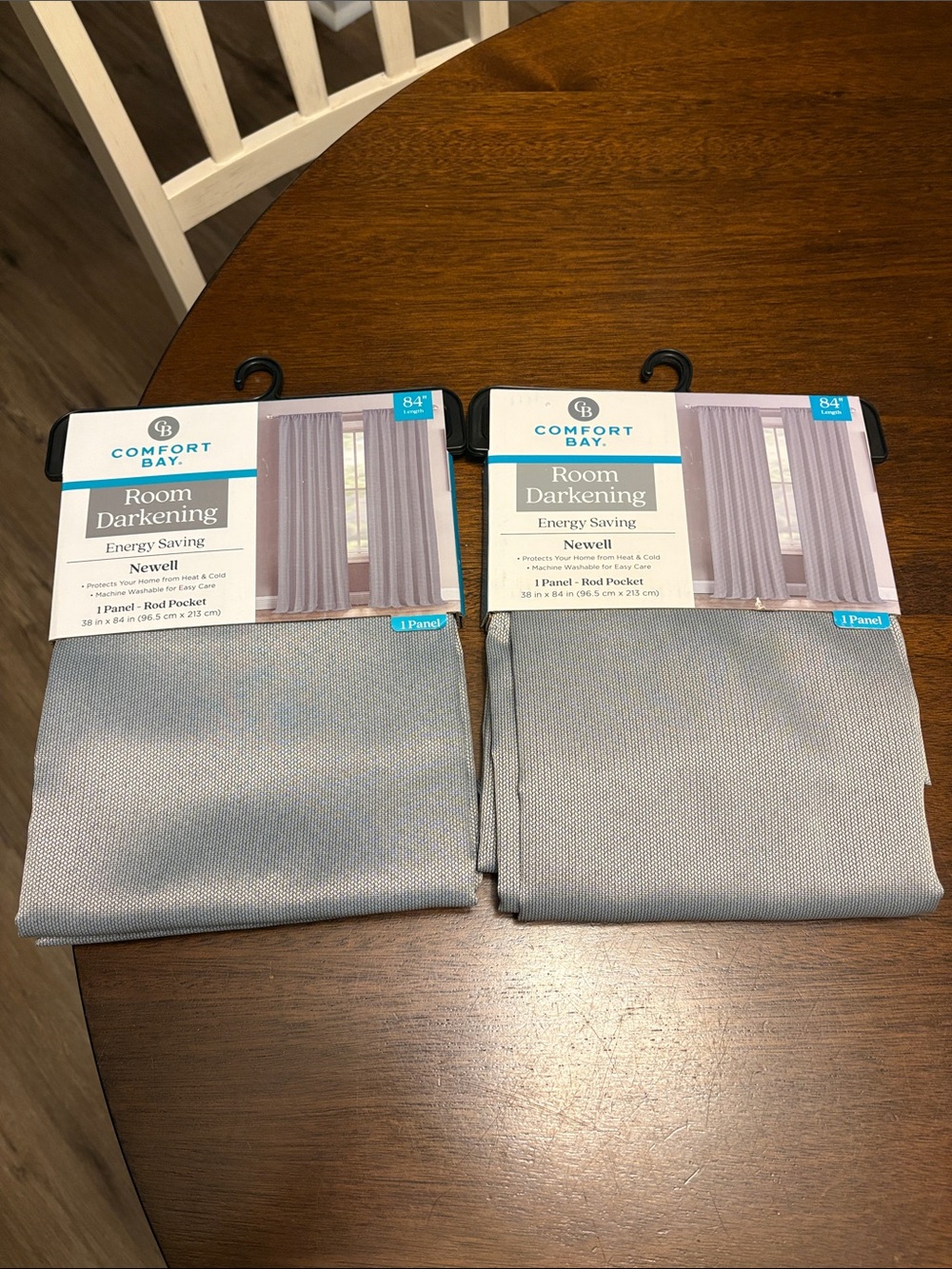 NWT - Set of 2 Comfort Bay room darkening curtain panels - 84” x 38” -gray